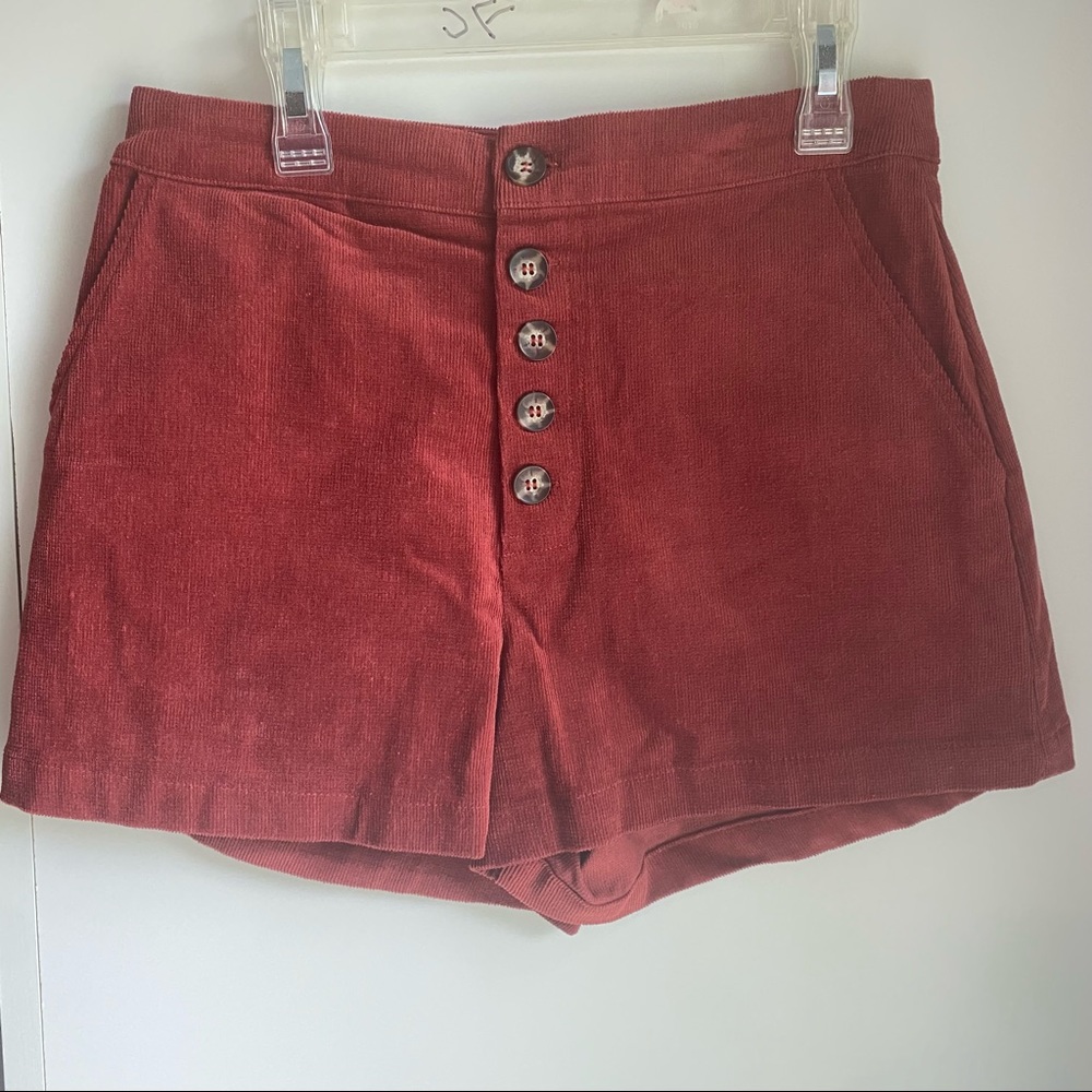 Gianni Bini velvet High Rise Burnt Orange Shorts